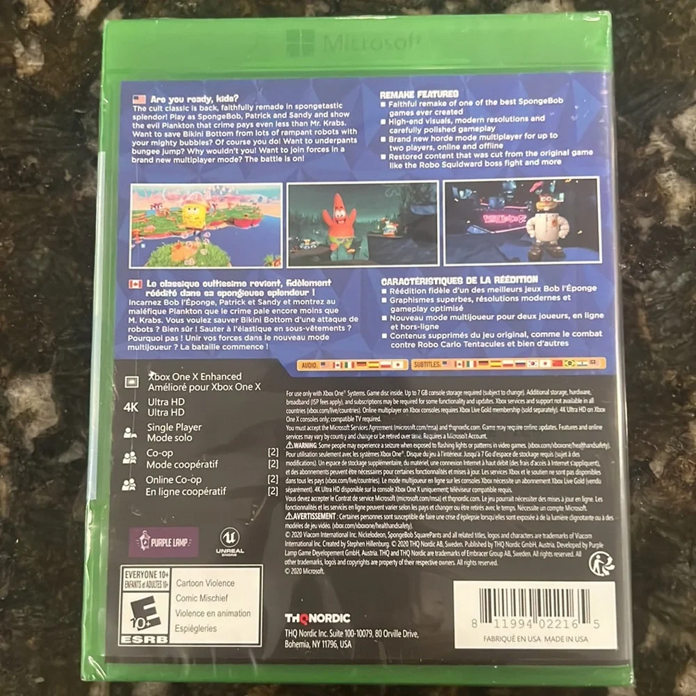 New SpongeBob Battle for Bikini Bottom Rehydrated XBox One Game
